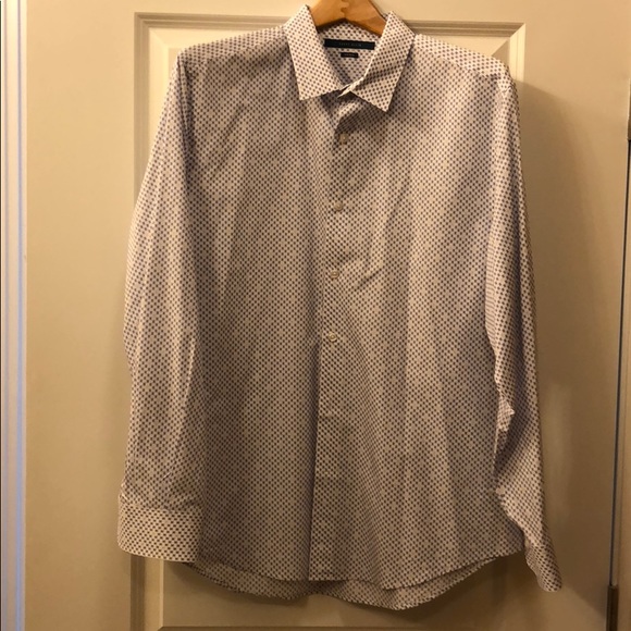 Perry Ellis Roman numeral dress shirt. XL - Picture 2 of 7